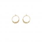 Joobee Boucles d'oreilles mini créoles perles dorées de Jour de Mistral