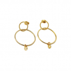 Joobee : boucles d'oreilles créoles doubles perle or Aella de Stella Mai