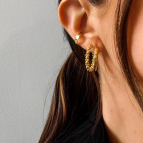 Boucles d'oreilles créoles Perle