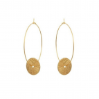Joobee : Boucles d'oreilles créoles pendentif disque Orsay de 4 Crosses