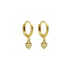 Joobee : boucles d'oreilles mini créoles cœur pierre de lune Monaco Coeur de By Johanne
