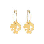 Joobee : Boucles d'oreilles mini créoles pompon Mimosa de Jour de Mistral