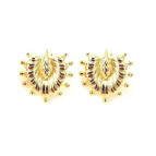 Boucles d'oreilles puces plaqué or Palmettes de Un de Ces Quatre