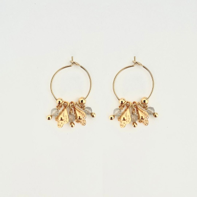 Joobee : boucles d'oreilles mini créoles rhodochrosite Fès de Petite Madame
