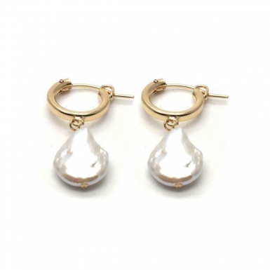 Joobee : boucles d'oreilles mini créoles perle Kate par Gisel b.