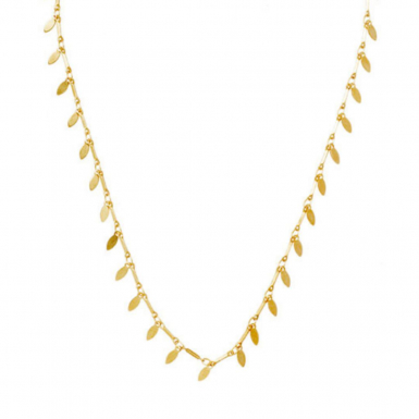 Joobee : collier pampilles dorées Elsa de 4 Crosses porté