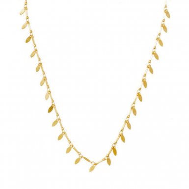 Joobee : collier pampilles dorées Elsa de 4 Crosses porté