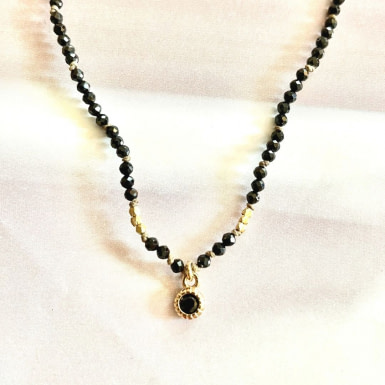Joobee : collier pendentif onyx noir New Tiny de By Johanne