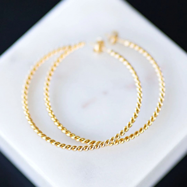 Joobee boucles d'oreilles créoles tressées de Sissi 100 Fils