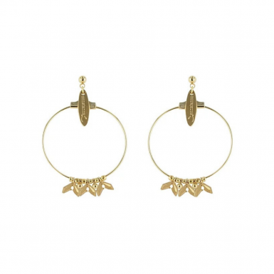 Joobee : Boucles d'oreilles créoles dorées Vanille de Constance L