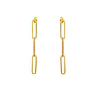 Joobee : Boucles d'oreilles pendantes gros maillons Eternity de Helles portées