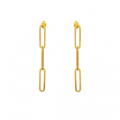 Joobee : Boucles d'oreilles pendantes gros maillons Eternity de Helles portées