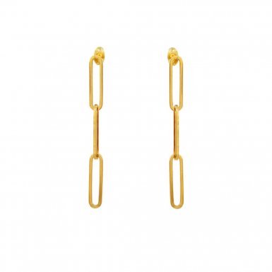 Joobee : Boucles d'oreilles pendantes gros maillons Eternity de Helles portées