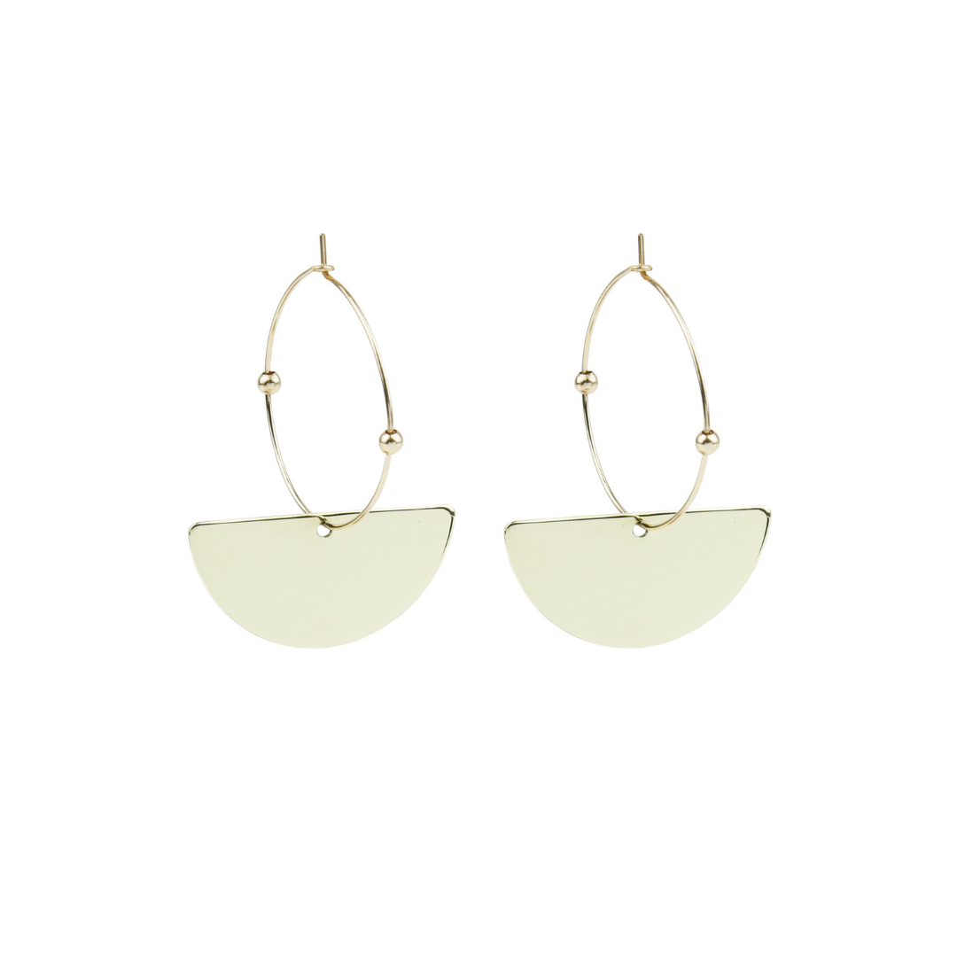 Boucles d'oreilles mini créoles demi-lune Luna